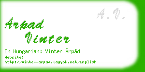 arpad vinter business card